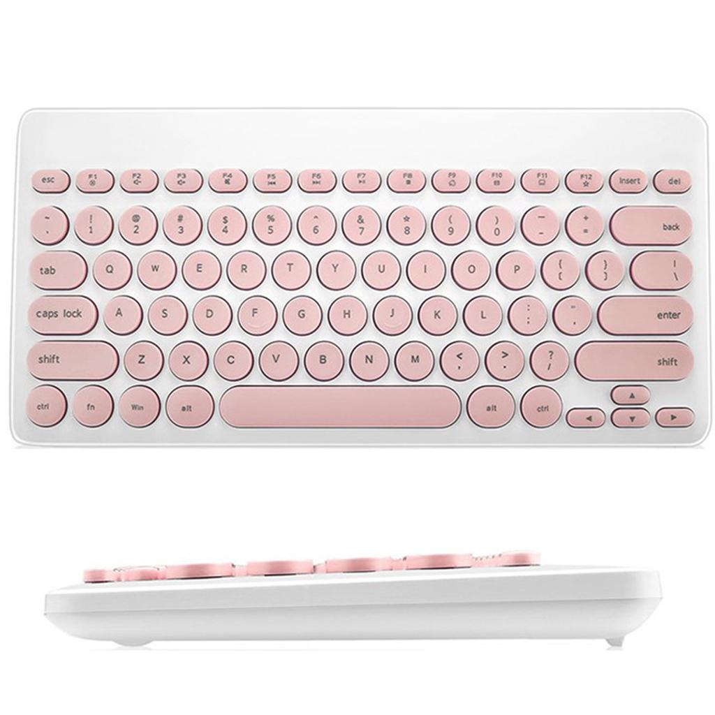 2.4GHz Wireless Keyboard and Mouse Combo for Laptop, Computer Pink