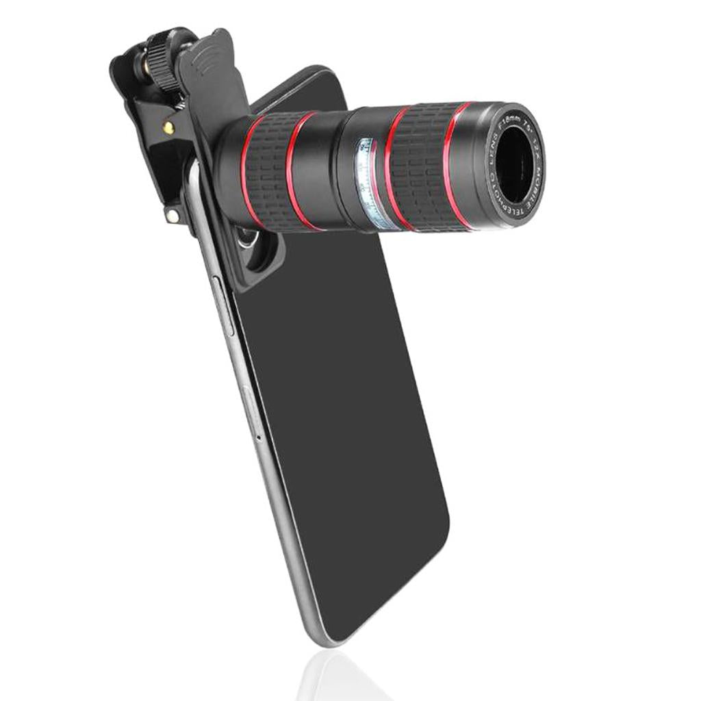 5 in 1 Phone Zoom Lens 12X HD Telephoto Fisheye Monocular Macro Lens Kit
