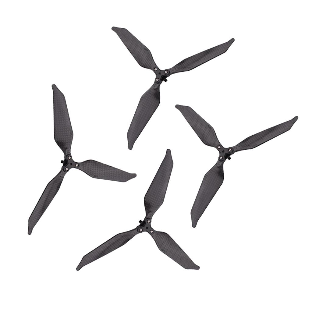 2 Pairs Low-Noise Full Carbon Fiber Propellers 3-Blade for DJI Mavic Pro