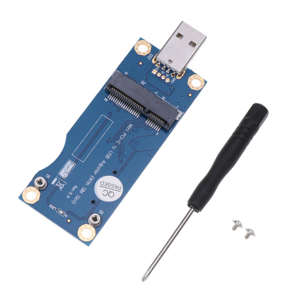 Mini PCIe Card to USB Adapter with SIM Slot for 3G / 4G Module Tester