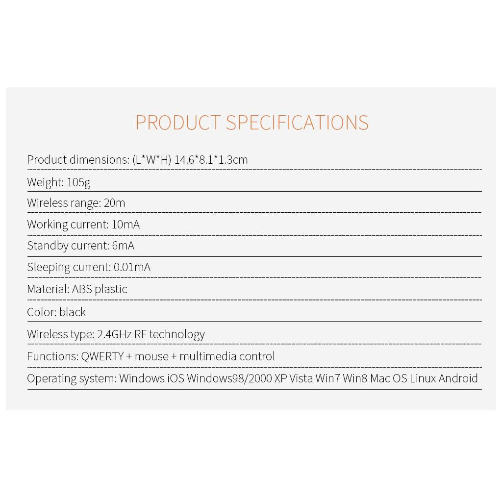 I8 plus 2.4GHz Wireless Backlight Touchpad Remote controller for TV box English(Dry Battery)