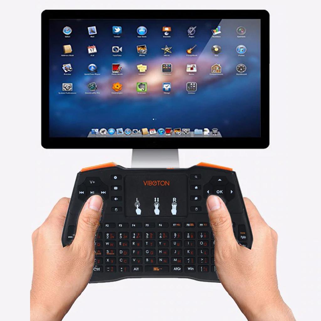 Russian Mini Handheld Wireless Keyboard Backlight Multi-touch Pad Mouse