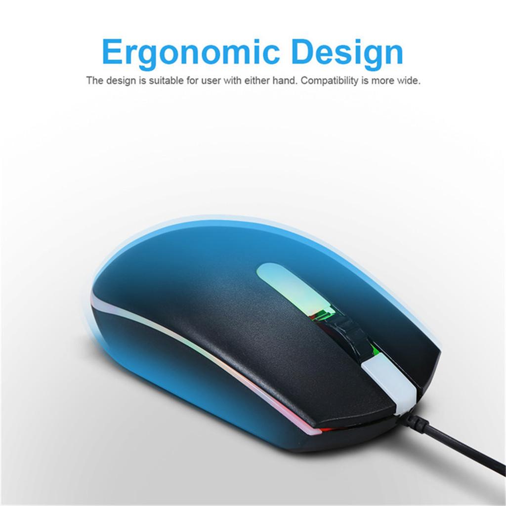 Rainbow LED Backlit Gaming Wired Gaming Keyboard and Mouse for Laptop PC