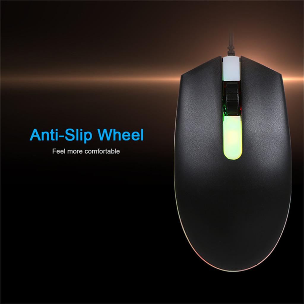 Rainbow LED Backlit Gaming Wired Gaming Keyboard and Mouse for Laptop PC