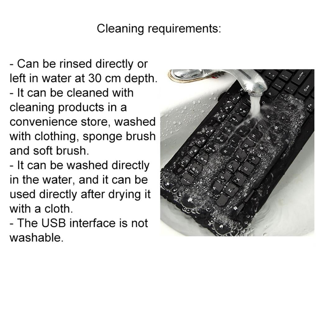 Washable Black Wired Mini Keyboard Keypad with USB Port for Computer Desktop