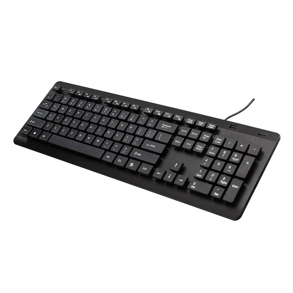 New Black Wired Mini Keyboard Keypad with 2 USB Port for Computer Desktop