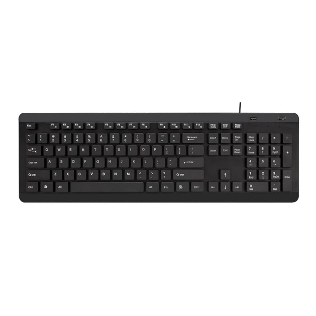 New Black Wired Mini Keyboard Keypad with 2 USB Port for Computer Desktop