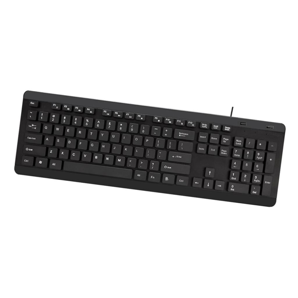 New Black Wired Mini Keyboard Keypad with 2 USB Port for Computer Desktop