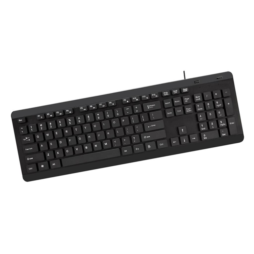 New Black Wired Mini Keyboard Keypad with 2 USB Port for Computer Desktop