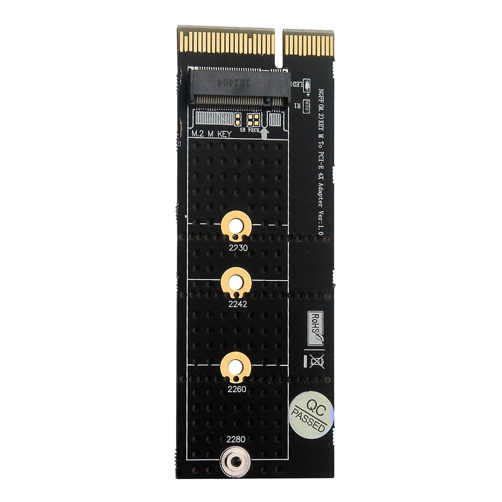 NGFF(M.2) NVME M Key SSD to PCI- E 4X Adapter with Golden Heat Sink