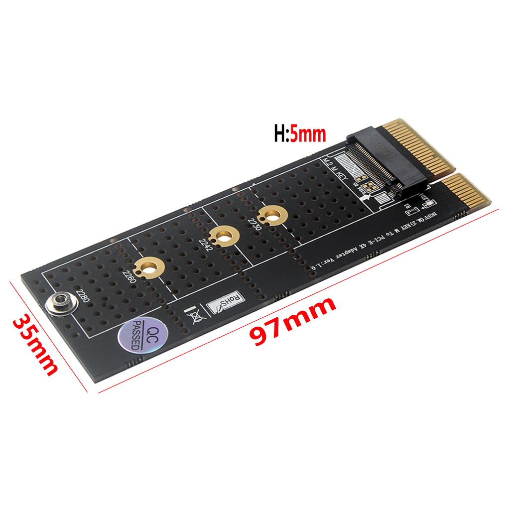 NGFF(M.2) NVME M Key SSD to PCI- E 4X Adapter with Golden Heat Sink