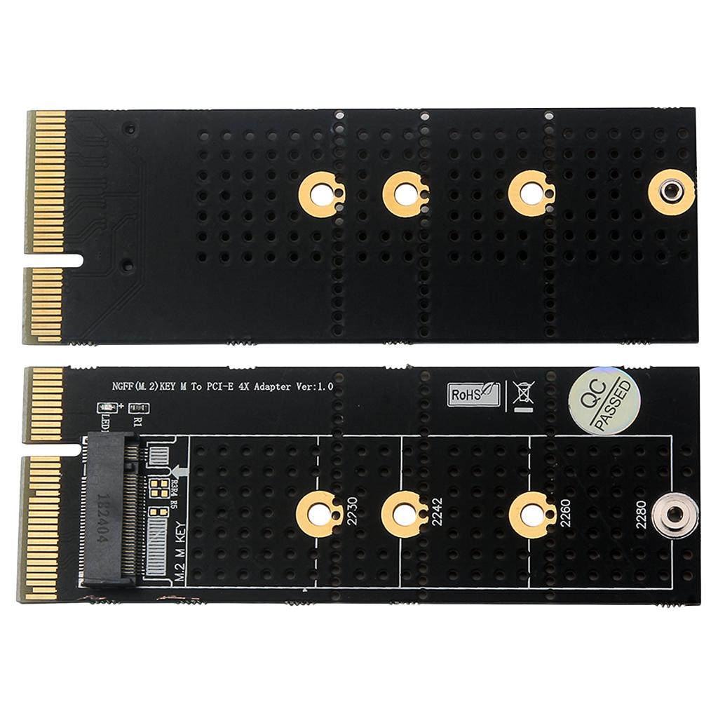 NGFF(M.2) NVME M Key SSD to PCI- E 4X Adapter with Golden Heat Sink