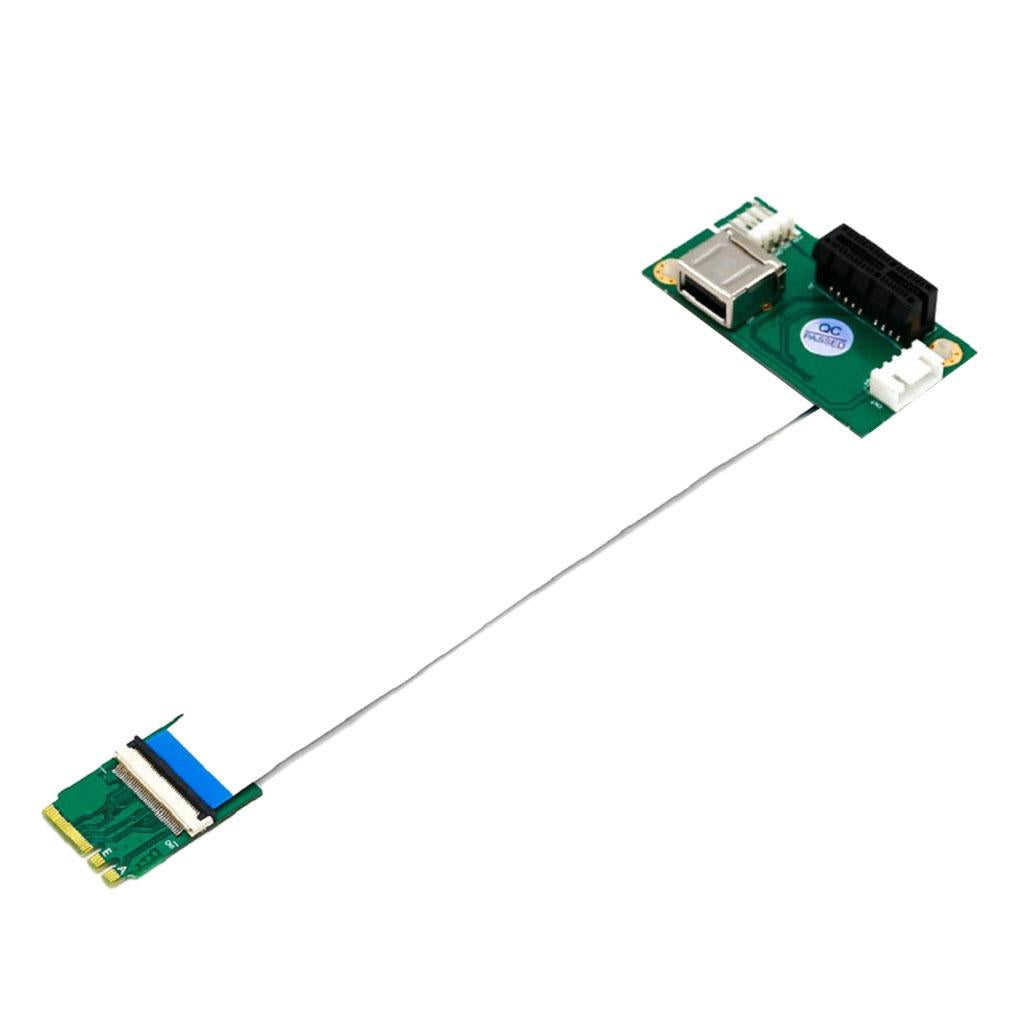 NGFF (M.2) Key A/E to PCI-E X1 Adapter Riser Card with USB 2.0 Port