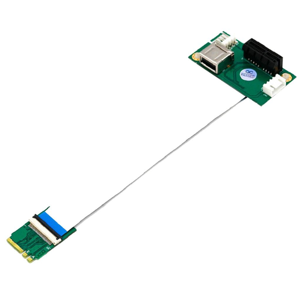 NGFF (M.2) Key A/E to PCI-E X1 Adapter Riser Card with USB 2.0 Port