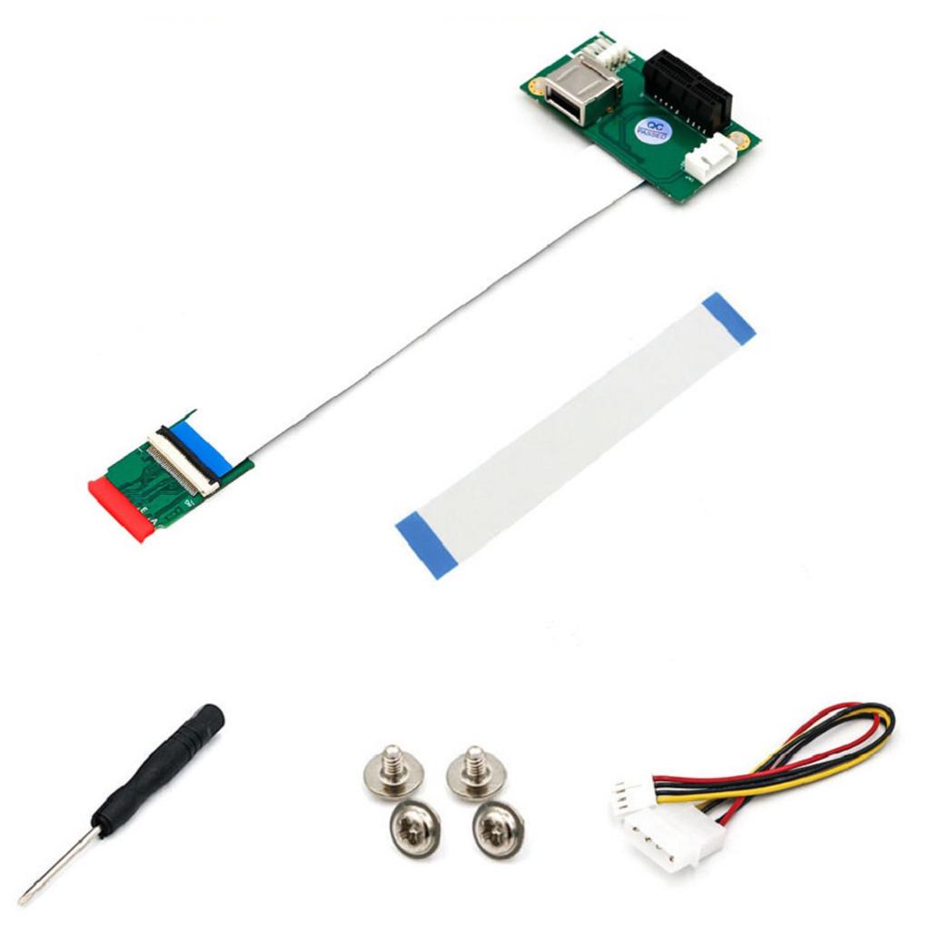 NGFF (M.2) Key A/E to PCI-E X1 Adapter Riser Card with USB 2.0 Port