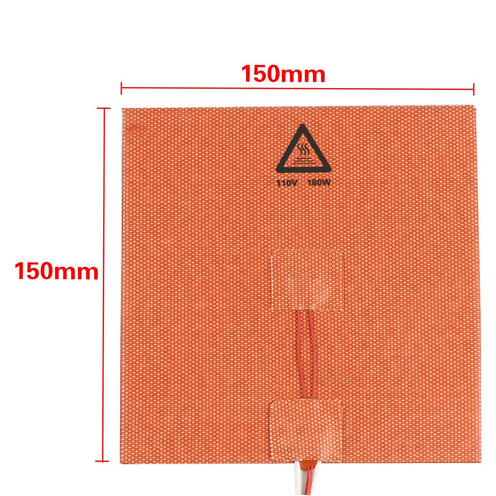 3D Printer Silicone Heated Bed -110V 180W heat plates - 150X150mm