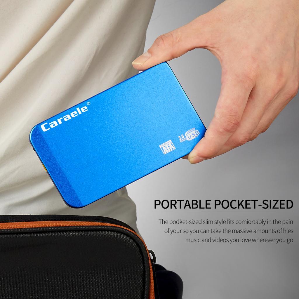 USB 3.0 2.5" SATA External Hard Drive Mobile Disk HD Enclosure Blue 500GB
