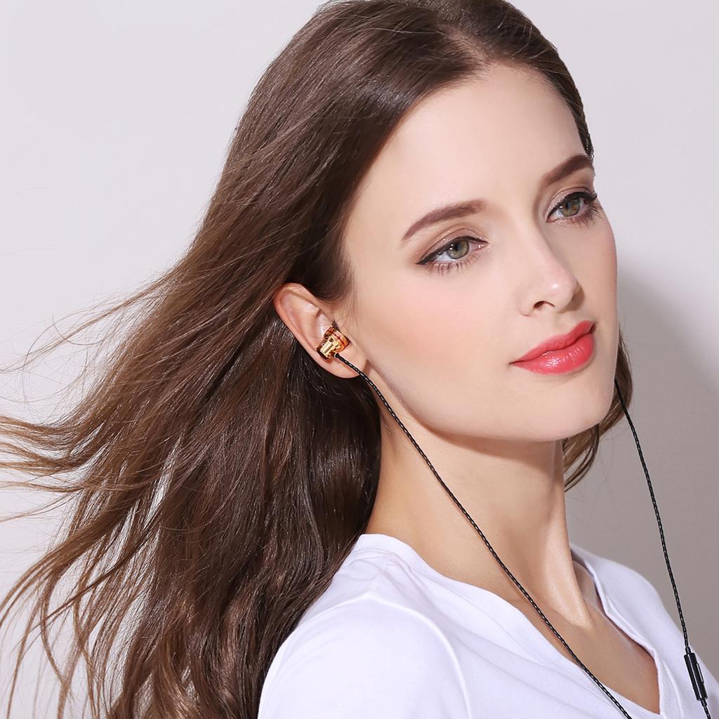 QKZ DM1 In Ear Headset Wired Earphone Headphone with Microphone 3.5mm Golden