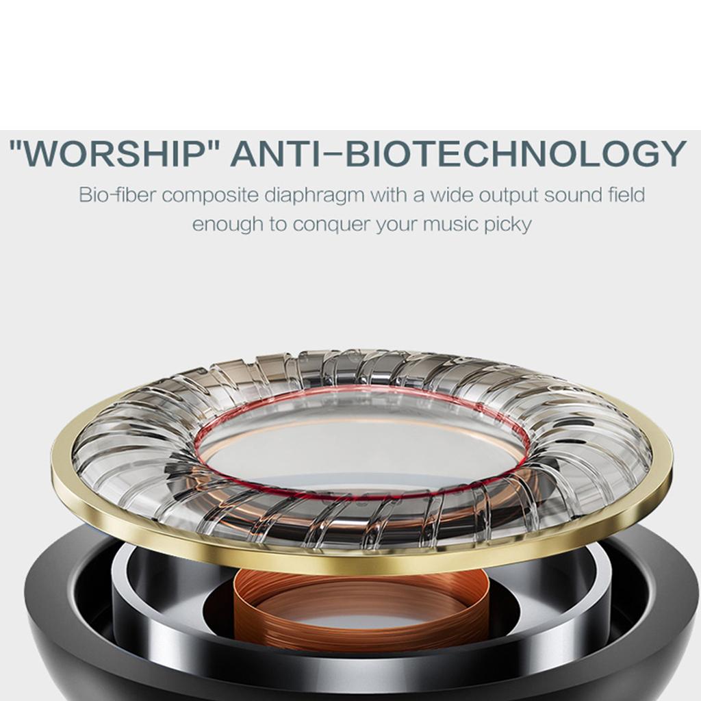 QKZ DM1 In Ear Headset Wired Earphone Headphone with Microphone 3.5mm Golden