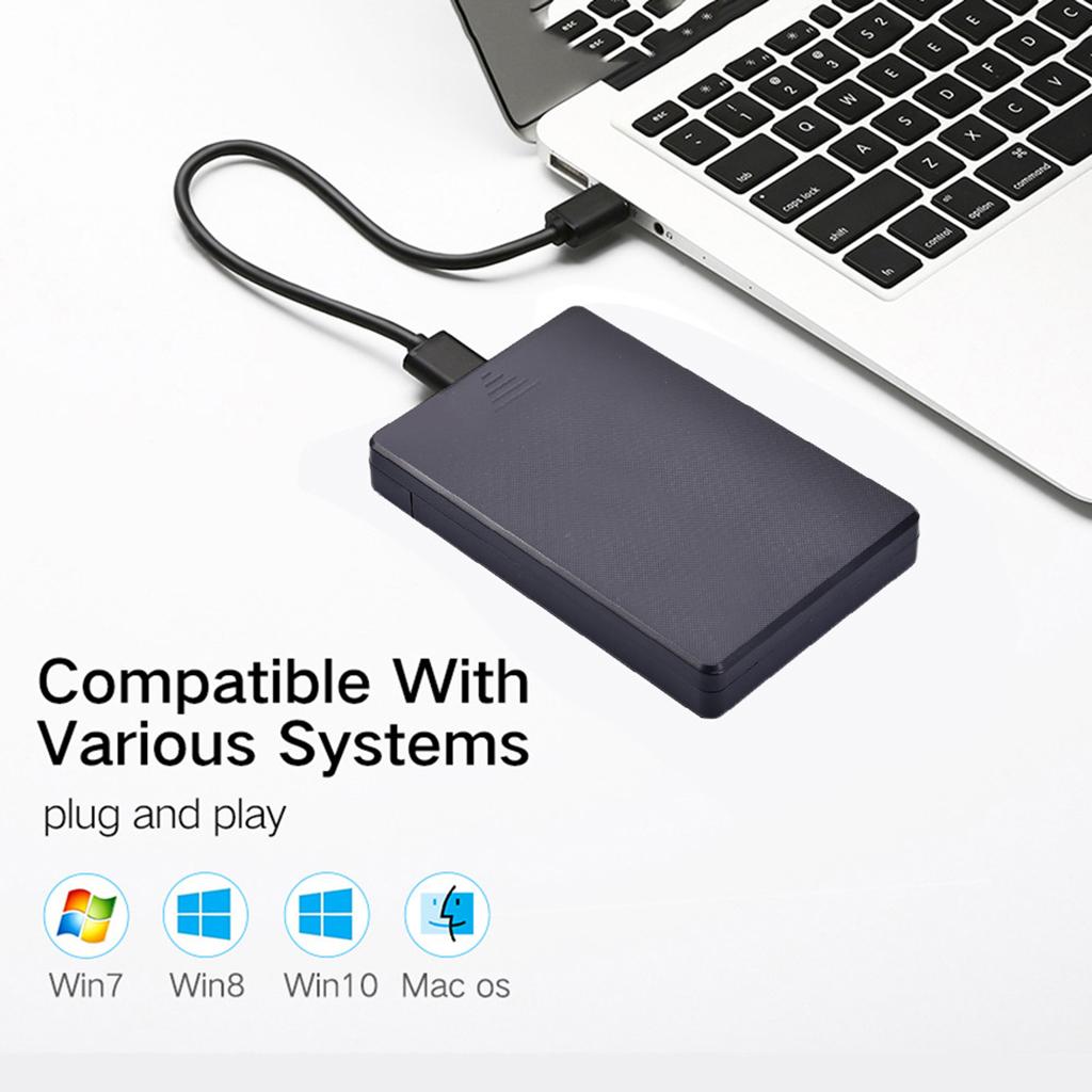 External Hard Drive Disk Storage Devices 2.5'' USB 3.0 2.0 Type C Black 2T