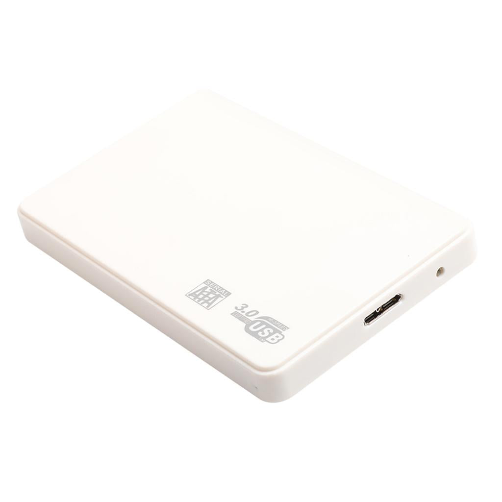 USB 3.0 Portable SATA External Hard Drive Mobile Disk Enclosure White 500G