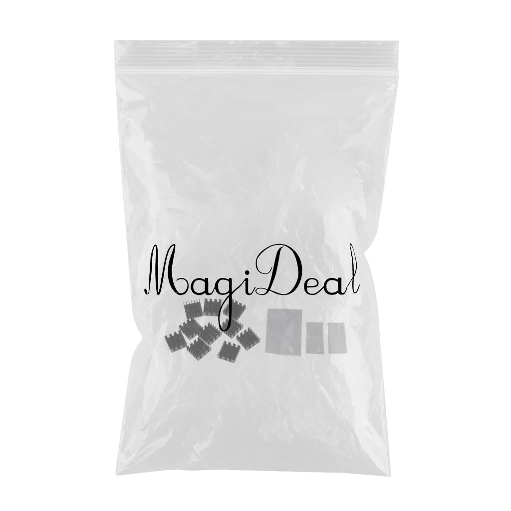 10 Pieces Aluminum Radiators Heat Sinks 14x14x6mm + Pre-applied Thermal Tape