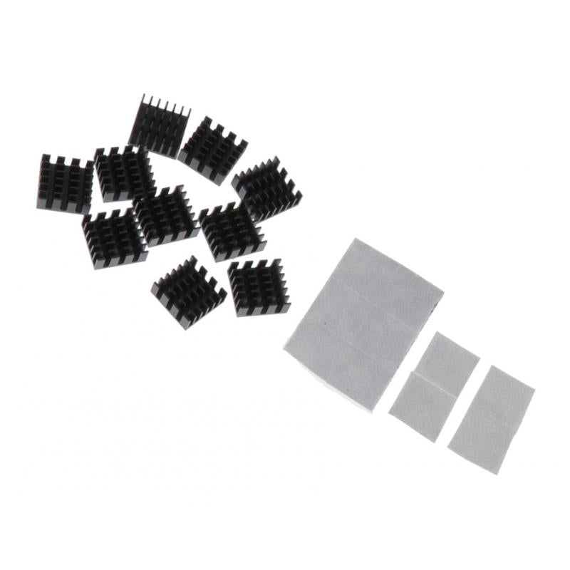10 Pieces Aluminum Radiators Heat Sinks 14x14x6mm + Pre-applied Thermal Tape