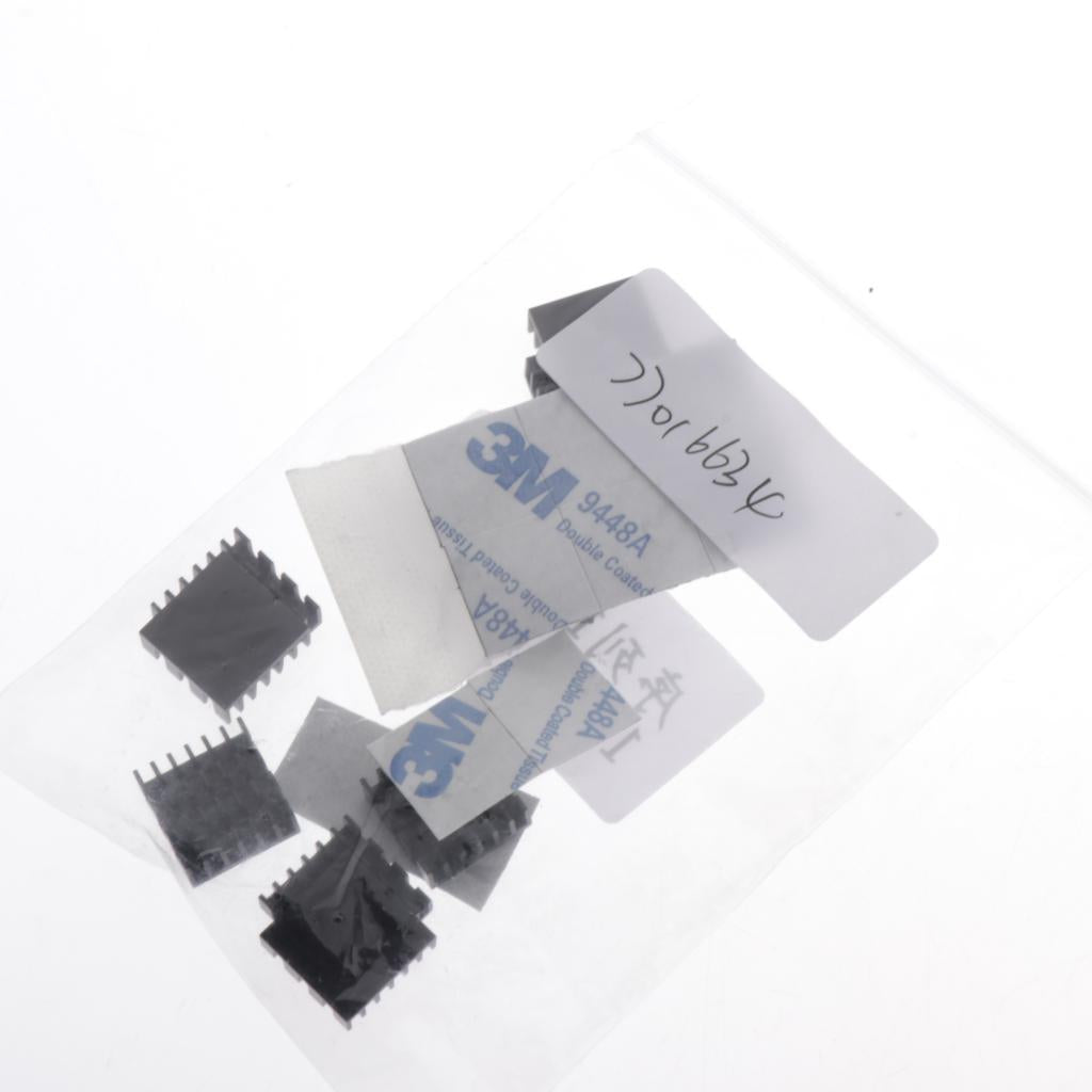 10 Pieces Aluminum Radiators Heat Sinks 14x14x6mm + Pre-applied Thermal Tape