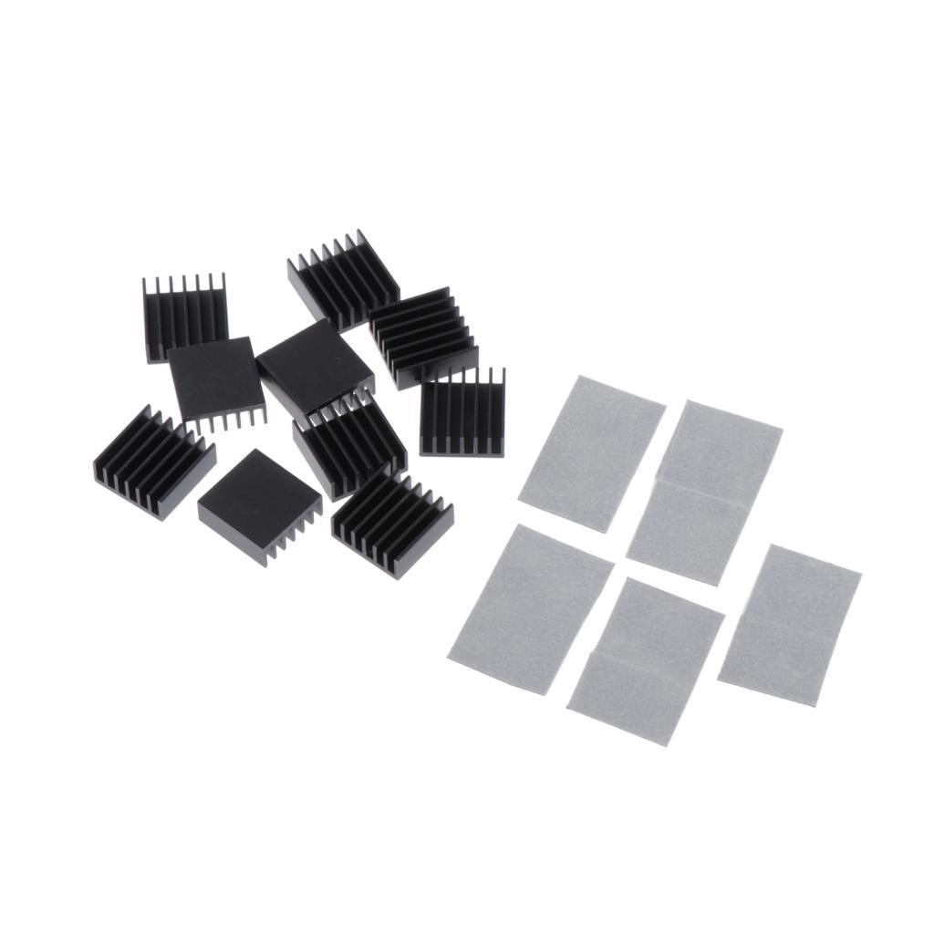 10 Pieces Aluminum Radiator Heatsink Heat Sink Pad Replacement 14x14x6mm