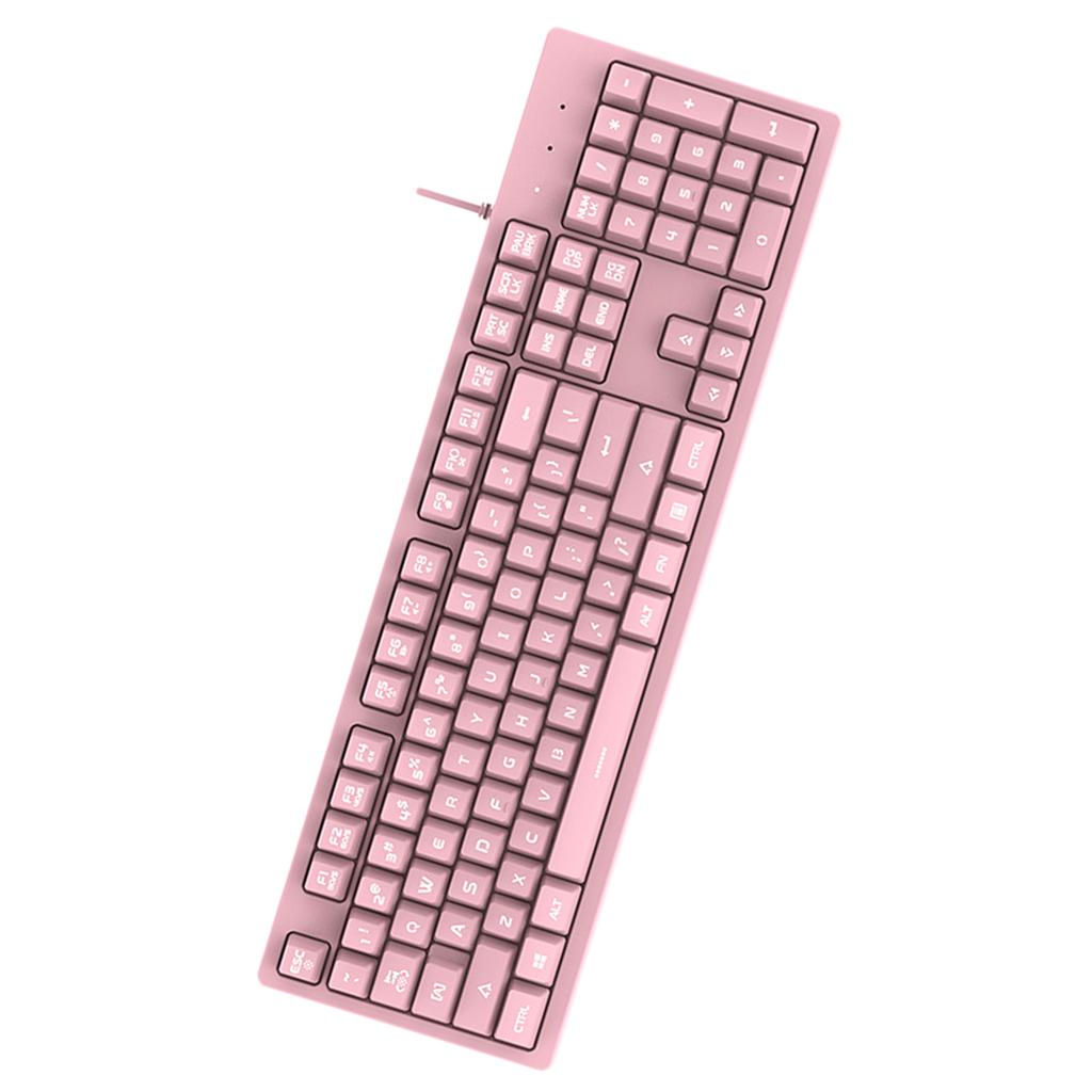 Mini Mechanical 104-Key Keyboard Glowing White Chicken Keypads for Computer