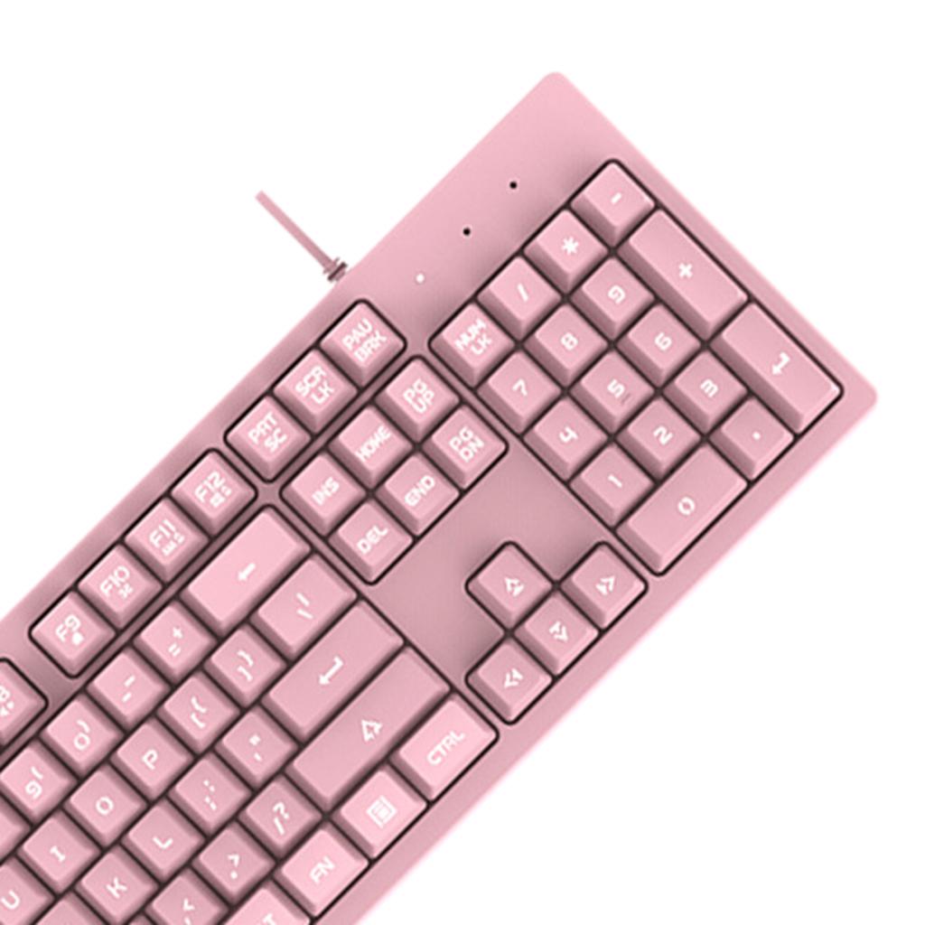 Mini Mechanical 104-Key Keyboard Glowing White Chicken Keypads for Computer