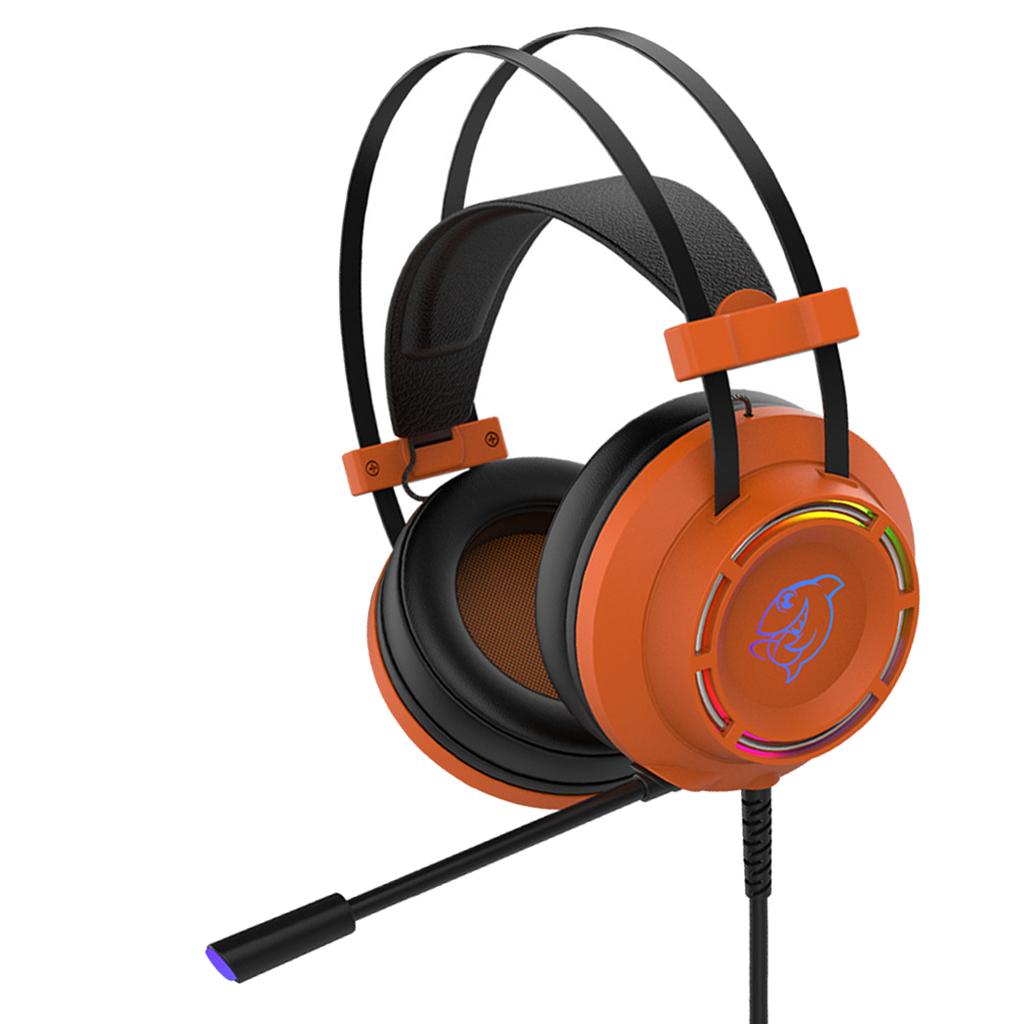 7.1 Channel Gaming Headset Electric Race Headphone USB Wired Orange