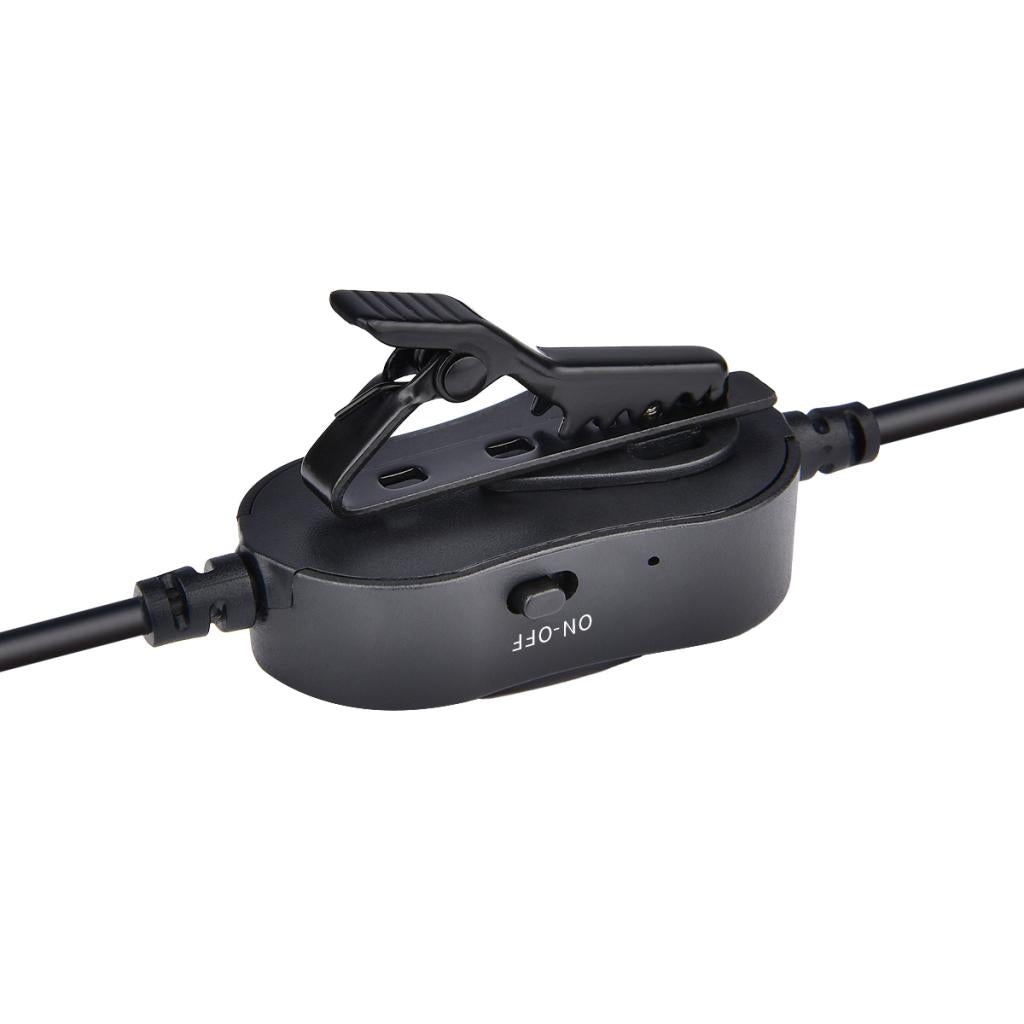 Clip On Lapel Microphone Hands Free Wired Condenser Mini Lavalier Mic 3.5mm