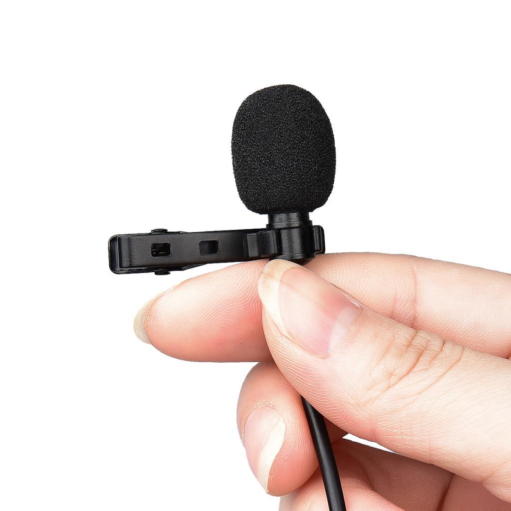 Clip On Lapel Microphone Hands Free Wired Condenser Mini Lavalier Mic 3.5mm