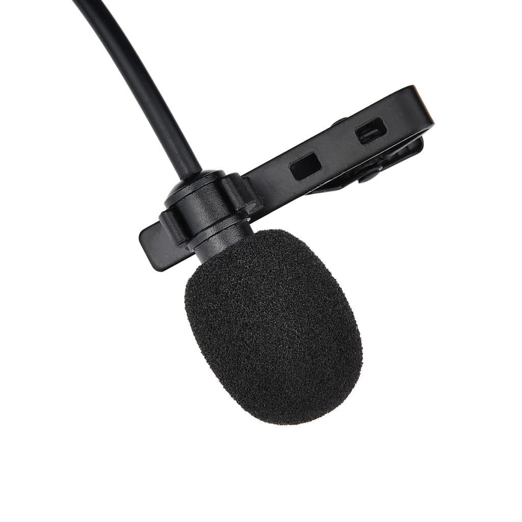 Clip On Lapel Microphone Hands Free Wired Condenser Mini Lavalier Mic 3.5mm