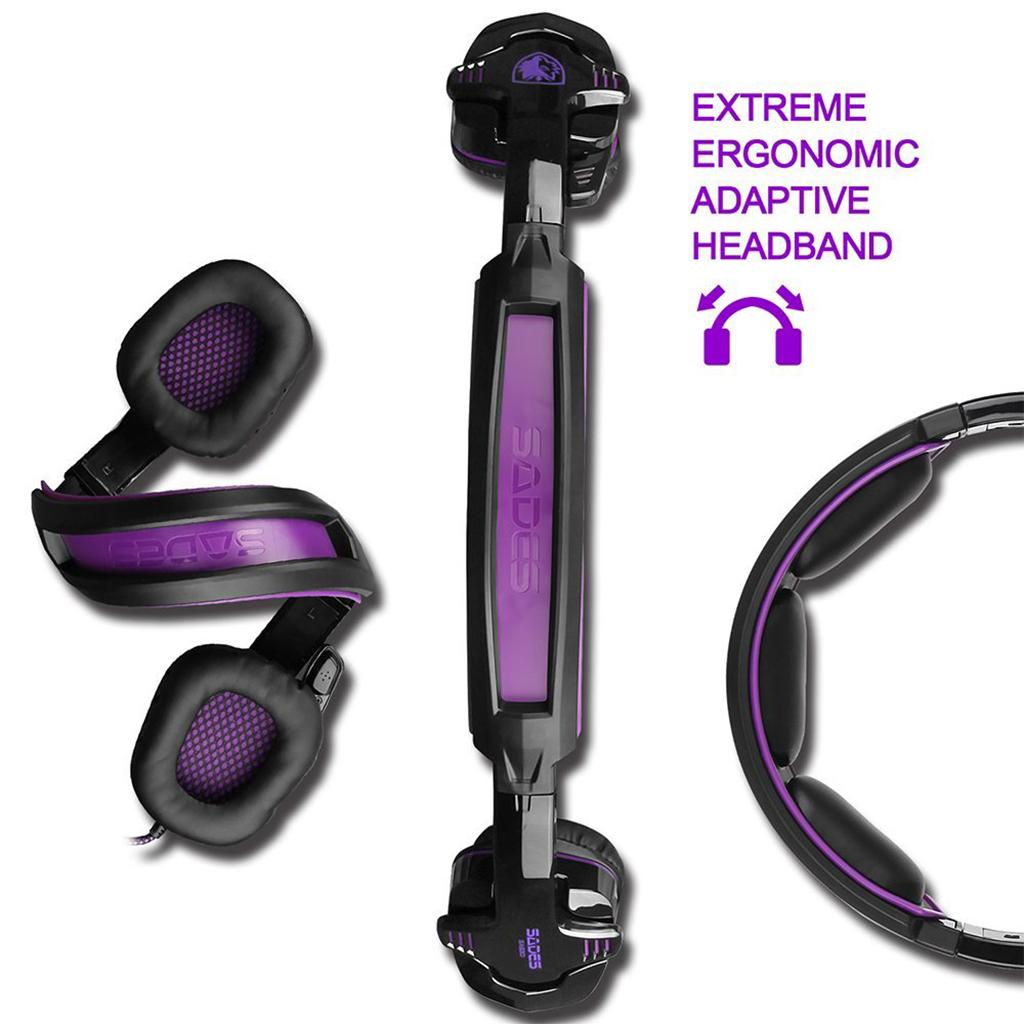 3.5mm Gaming Headsets with Microphone Anti-Noise for PS4 Laptop Purple