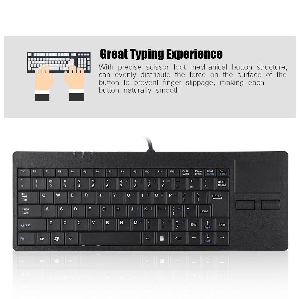 Touch-Pad Ultra-thin Wired USB Computer Keyboard with HUB Port