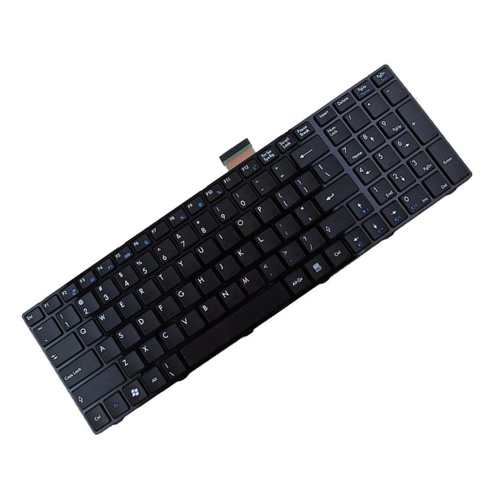 US Layout Keyboard Repair Parts for MSI GT660 Notebook PC Replace Black