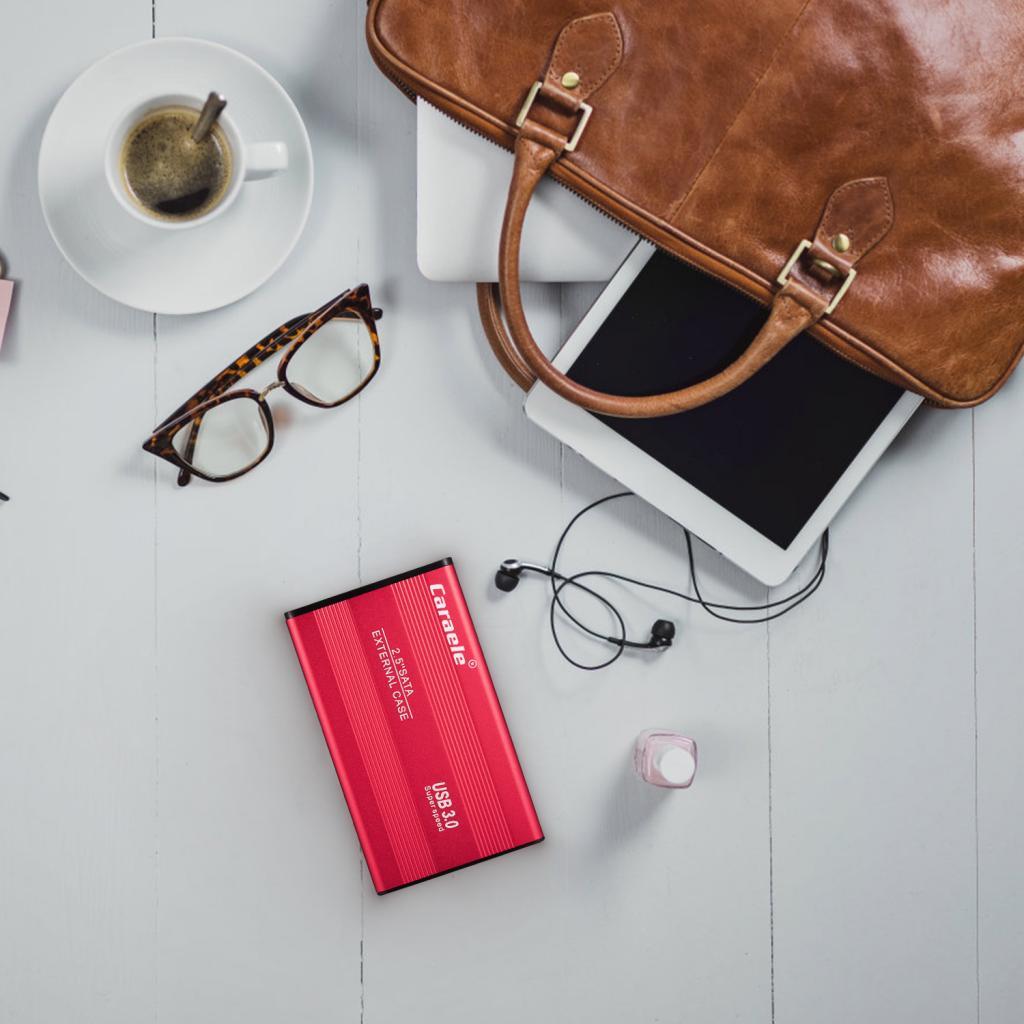 Red Alloy External Hard Drive Disk Storage Devices 2.5'' USB 3.0 1T