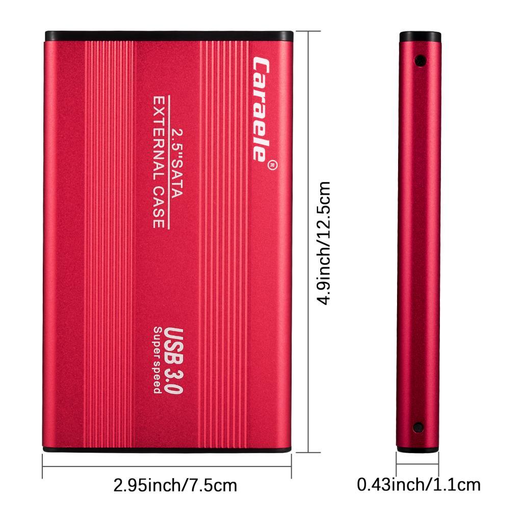 Red Alloy External Hard Drive Disk Storage Devices 2.5'' USB 3.0 1T