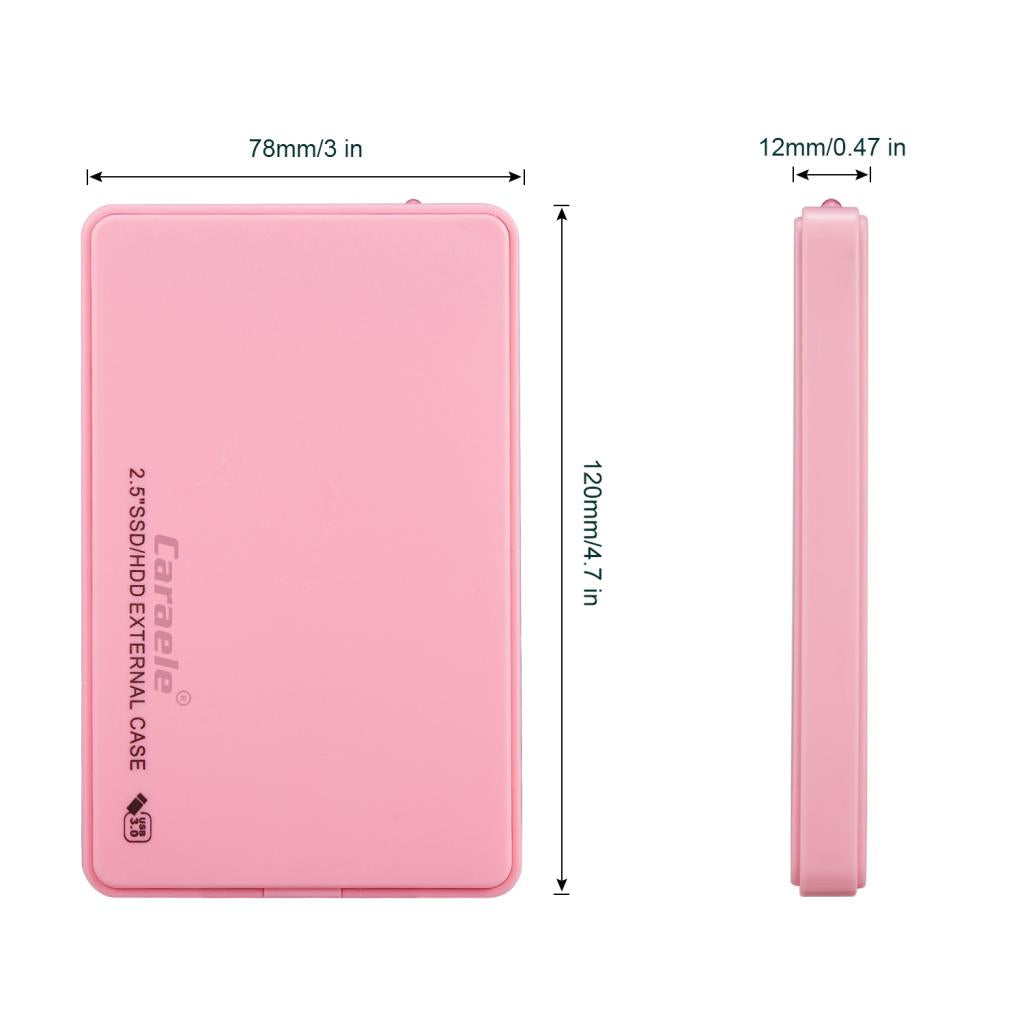 USB3.0 2.5" SATA External Hard Drive Mobile Disk HD Enclosure,Pink 2T