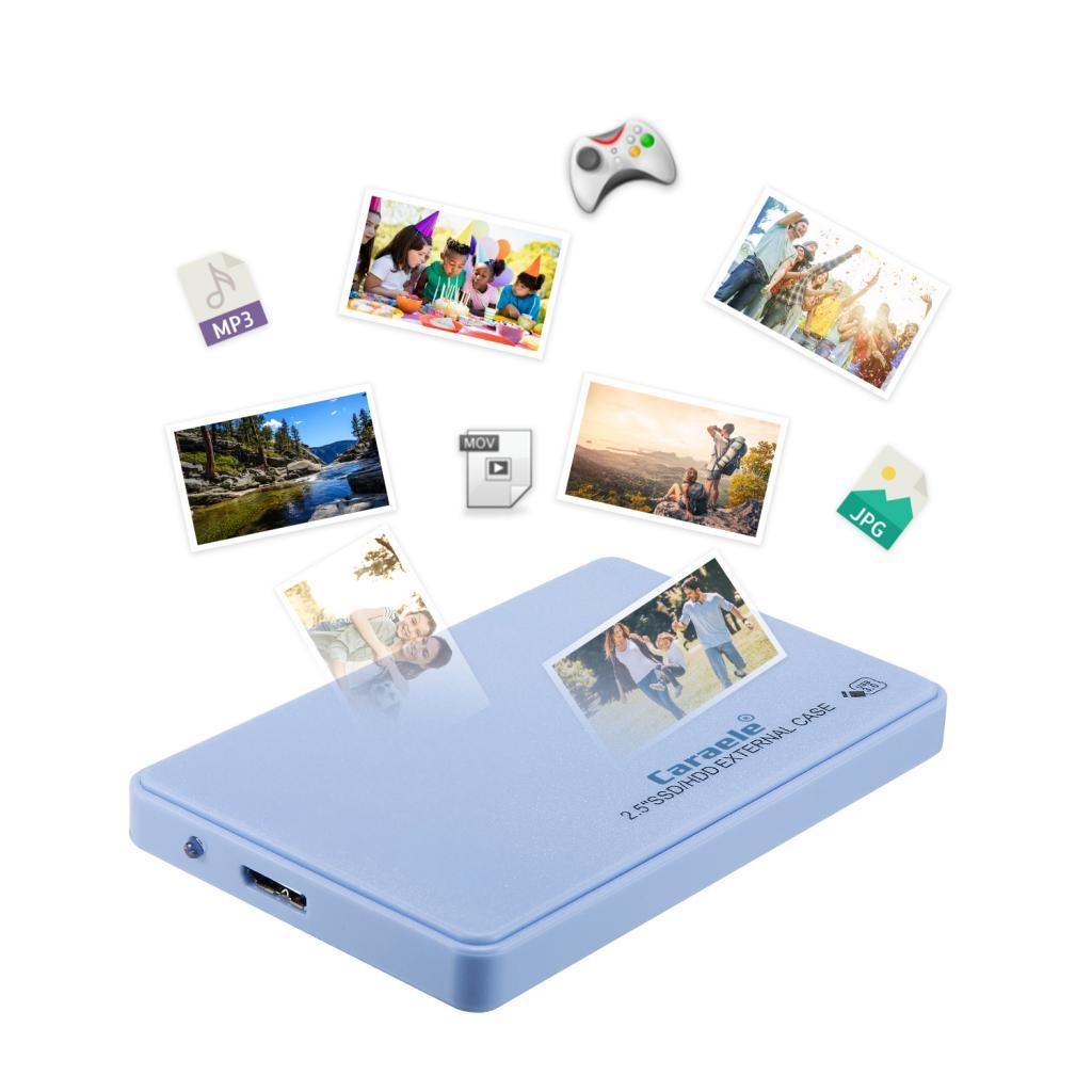 USB3.0 2.5" SATA External Hard Drive Mobile Disk HD Enclosure,Blue 2T