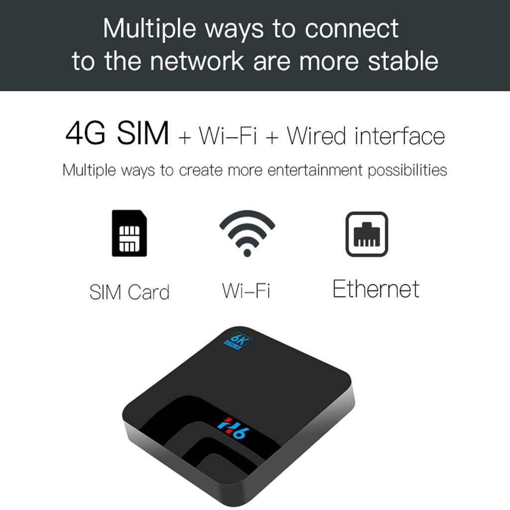 H6 Android Smart TV box 4+32G Streaming, App, Smart Television Box AU