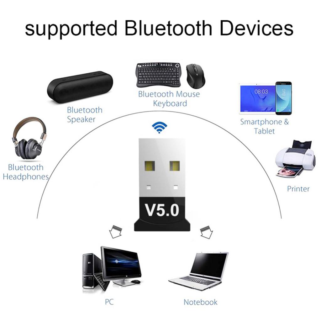 USB Bluetooth Dongle Desktop Audio Receiver for Laptop PC Mouse Keyboard