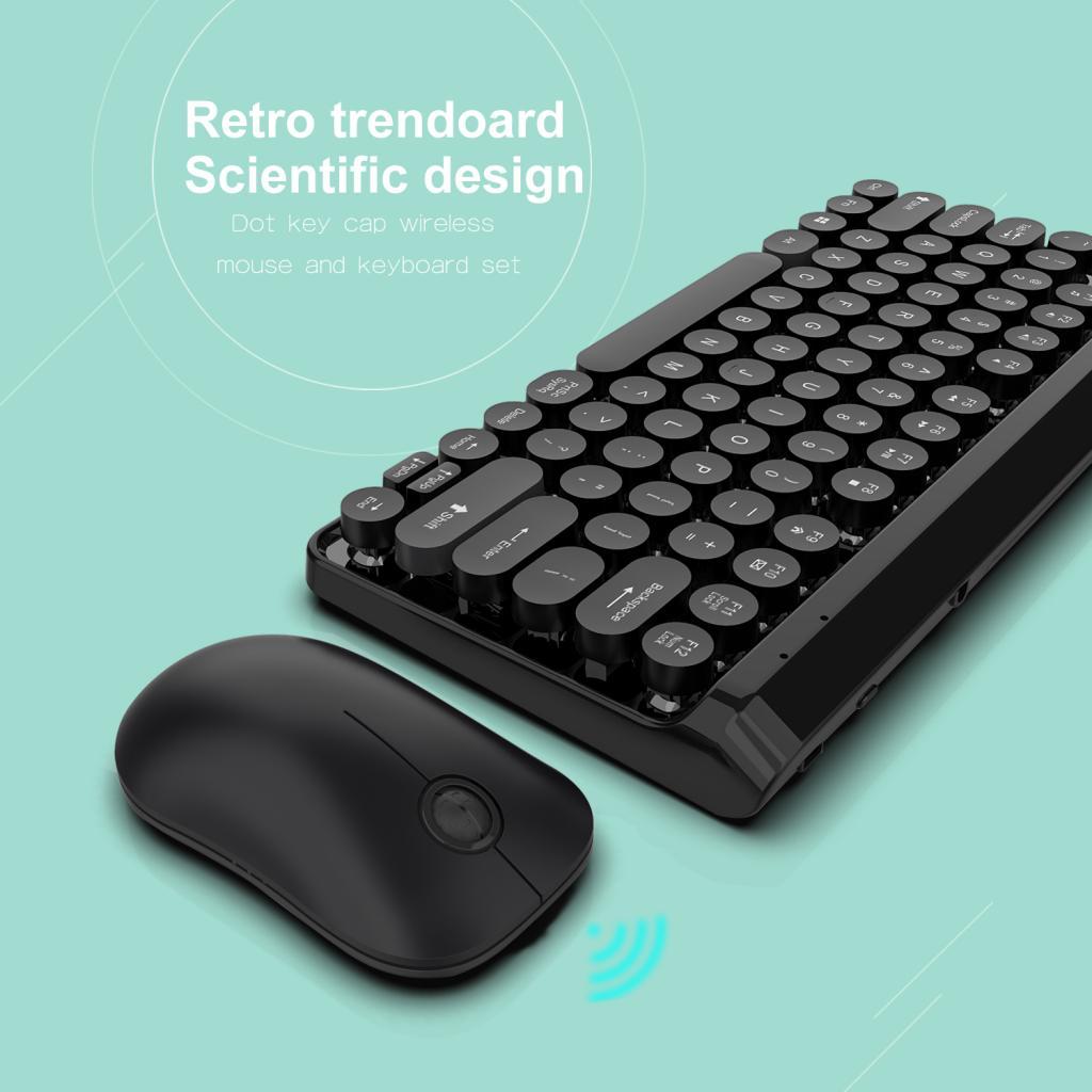 L100 2.4G Wireless Keyboard Punk Key Cap Ultra-thin Mouse Keyboard Set Black