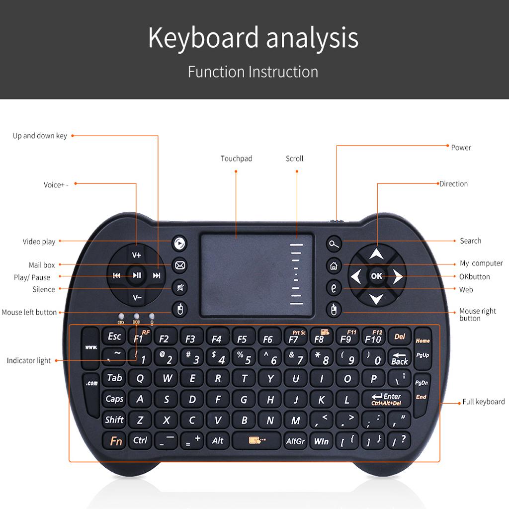 S501 Mini Keyboard Wireless USB Mini Keyboard Touchpad for Android TV Box