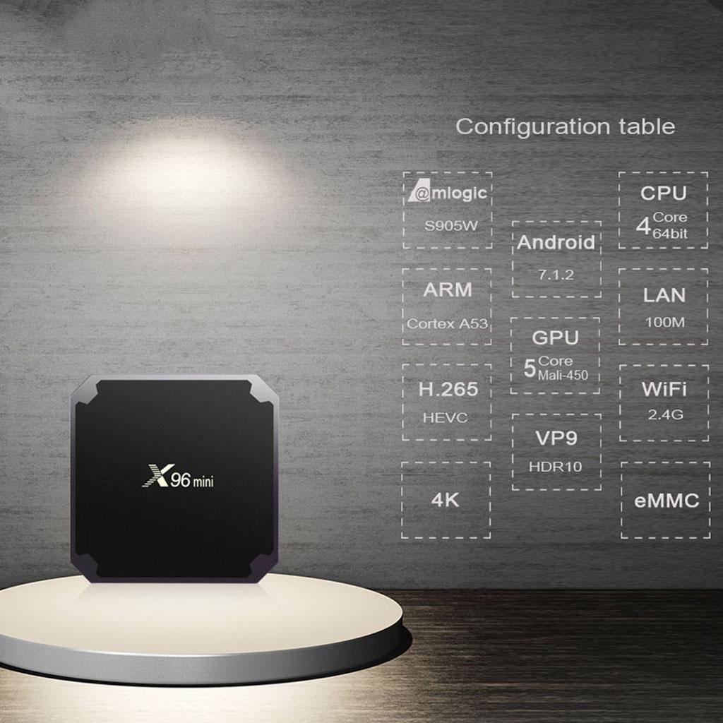 Smart TV Box Mini Android 7.1 s905w 2gb RAM 16gb HDTV 4k IPTV penta core