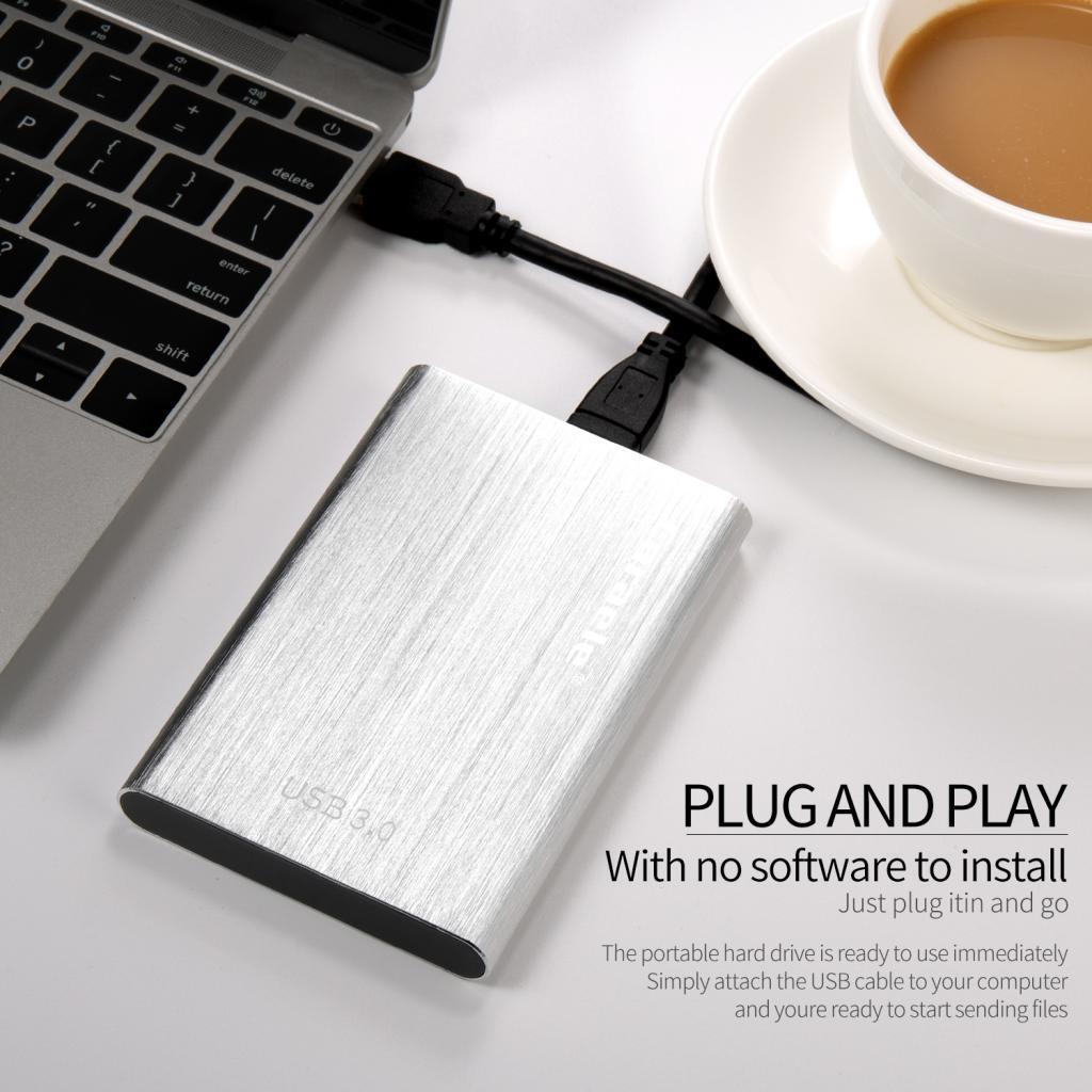External HDD Hard Disk Drive Portable Drive Silver 500GB