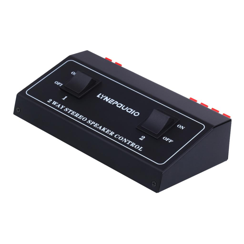 1 input and 2 output of Passive 2 channel Speaker Switch Distributor Black