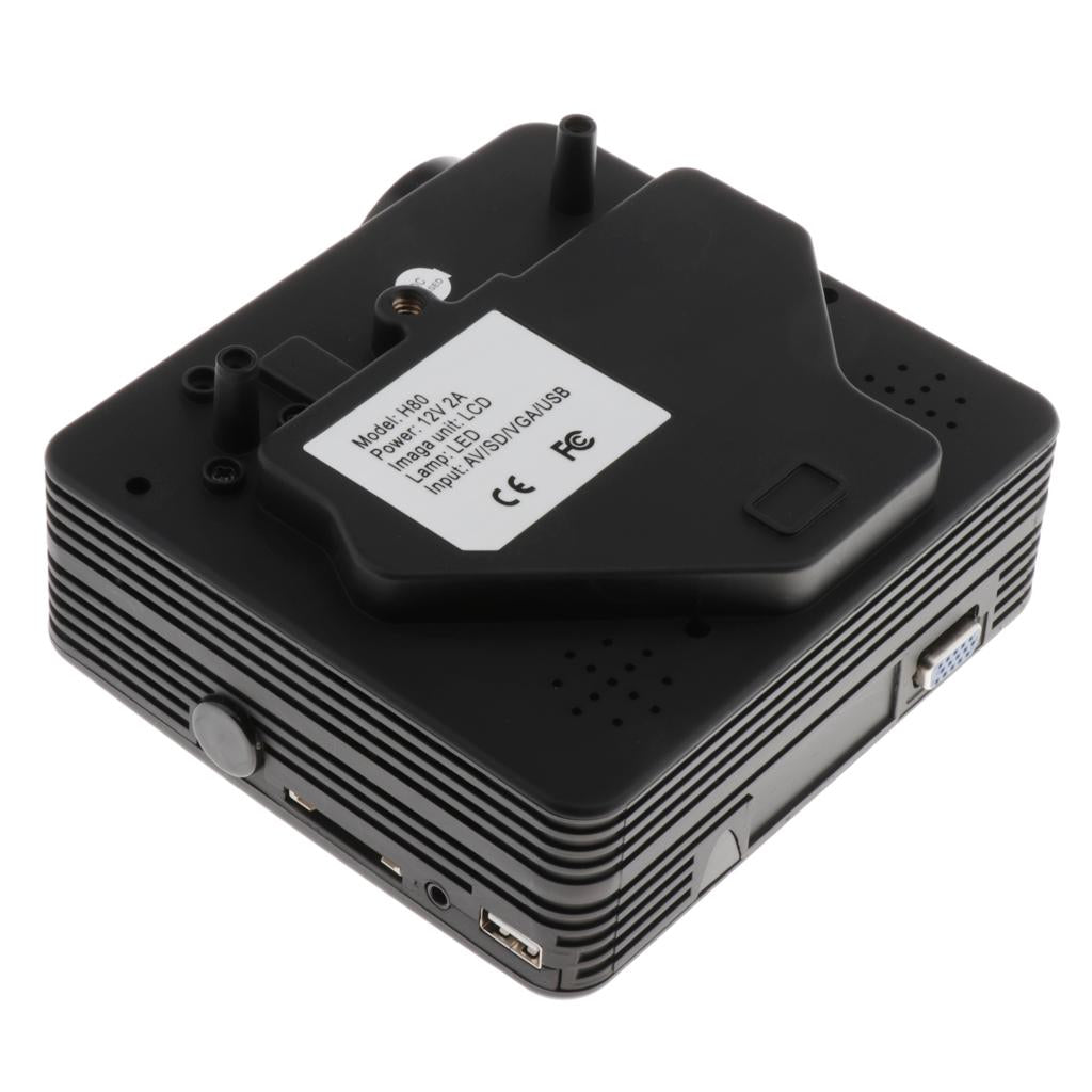 H80 Mini Portable Supports Full HD 1080P LED Projector Home Theater Black